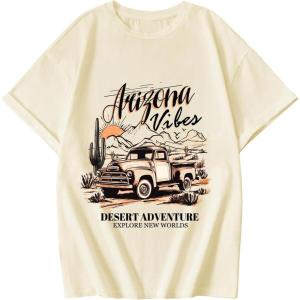 imageCOZYEASE Girls Letter Graphic Tees Short Sleeve Crewneck Oversized T Shirts Summer Clothes for GirlsGraphic Apricot