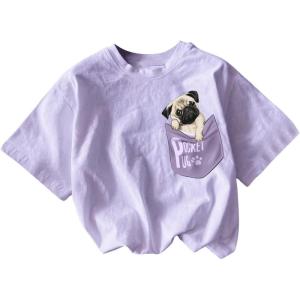 imageGirls Geometric Star Graphic Tee Tops Casual Summer Short Sleeve Crew Neck T ShirtPurple