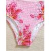 image:imageGirls 2 Piece Floral High Waisted Swimsuit Smocked Wireless Bathing Suit Boho Holiday Beachwear SetPink