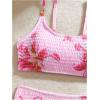 image:imageGirls 2 Piece Floral High Waisted Swimsuit Smocked Wireless Bathing Suit Boho Holiday Beachwear SetPink