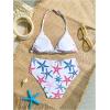 image:imageGirls 2 Piece Graphic Starfish Bathing Suit Halter Triangle Swimsuit Cute Beachwear Bikini SetsBlue and Red