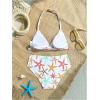 image:imageGirls 2 Piece Graphic Starfish Bathing Suit Halter Triangle Swimsuit Cute Beachwear Bikini SetsGreen and Yellow