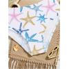 image:imageGirls 2 Piece Graphic Starfish Bathing Suit Halter Triangle Swimsuit Cute Beachwear Bikini SetsWhite