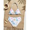 image:imageGirls 2 Piece Graphic Starfish Bathing Suit Halter Triangle Swimsuit Cute Beachwear Bikini SetsWhite