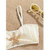 image:imageGirls 2 Piece Starfish Swimsuit Padded Bathing Suit Textured Spaghetti Strap Bikini SwimsuitBeige