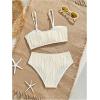 image:imageGirls 2 Piece Starfish Swimsuit Padded Bathing Suit Textured Spaghetti Strap Bikini SwimsuitBeige