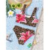 image:imageGirls 2 Piece Swimsuit Bikini Set Floral Cheetah High Cut Bikini Bottoms for Teens Beach SwimwearBrown