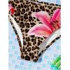 image:imageGirls 2 Piece Swimsuit Bikini Set Floral Cheetah High Cut Bikini Bottoms for Teens Beach SwimwearBrown