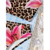 image:imageGirls 2 Piece Swimsuit Bikini Set Floral Cheetah High Cut Bikini Bottoms for Teens Beach SwimwearBrown