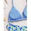 image:imageGirls 2 Piece Swimsuits Floral Gingham Halter Triangle Wireless Bikini Bathing SuitGreen