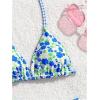 image:imageGirls 2 Piece Swimsuits Floral Gingham Halter Triangle Wireless Bikini Bathing SuitGreen