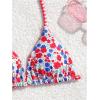 image:imageGirls 2 Piece Swimsuits Floral Gingham Halter Triangle Wireless Bikini Bathing SuitRed