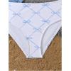 image:imageGirls 3 Piece Cute Bowknot Bathing Suit Halter Triangle High Waisted Swimsuit with Beach Cover Up SkirtBlue and White