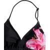 image:imageGirls 3 Piece Cute Bowknot Bathing Suit Halter Triangle High Waisted Swimsuit with Beach Cover Up SkirtFloral Black