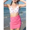 image:imageGirls 3 Piece Cute Bowknot Bathing Suit Halter Triangle High Waisted Swimsuit with Beach Cover Up SkirtHot Pink