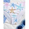 image:imageGirls 3 Piece Cute Bowknot Bathing Suit Halter Triangle High Waisted Swimsuit with Beach Cover Up SkirtMulticolor Blue