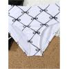 image:imageGirls 3 Piece Cute Bowknot Bathing Suit Halter Triangle High Waisted Swimsuit with Beach Cover Up SkirtPlaid Black and White