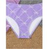 image:imageGirls 3 Piece Cute Bowknot Bathing Suit Halter Triangle High Waisted Swimsuit with Beach Cover Up SkirtPurple
