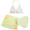image:imageGirls 3 Piece Cute Bowknot Bathing Suit Halter Triangle High Waisted Swimsuit with Beach Cover Up SkirtYellow