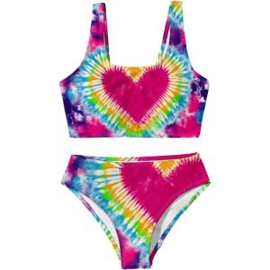 image:imageGirls 2 Piece Swimsuit Bikini Set Floral Cheetah High Cut Bikini Bottoms for Teens Beach SwimwearMulti Color