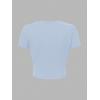 image:imageFloral Graphic Crop Tops for Girls Short Sleeve Slim fit Preppy Summer T Shirt Y2k Tops TrendyFloral Light Blue