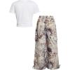image:imageGirls 2 Piece Summer Outfits Short Sleeve Ruched Basic Tess and Camo Cargo Pants Sets TrendyWhite Camouflage