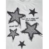 image:imageGirls 2 Piece Summer Outfits Star Print Crop Tops and Wide Leg Baggy Pants Set StreetwearBlack