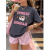 image:imageGirls Cartoon Graphic Tees Crew Neck Short Sleeveless T Shirts Summer TopsDark Grey