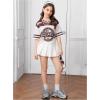 image:imageGirls Jersey Shirts Number Graphic Tees Half Sleeve Hip Hop Y2k Crop Tops Football JerseyMulticolor
