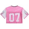 image:imageGirls Jersey Shirts Number Graphic Tees Half Sleeve Hip Hop Y2k Crop Tops Football JerseyWatermelon Pink