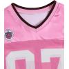 image:imageGirls Jersey Shirts Number Graphic Tees Half Sleeve Hip Hop Y2k Crop Tops Football JerseyWatermelon Pink