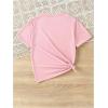 image:imageGirls Number Bow Graphic Tees Crew Neck Short Sleeve Summer Tops Casual Cute Tops for GirlsPink