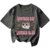 image:imageGirls Cartoon Graphic Tees Crew Neck Short Sleeveless T Shirts Summer TopsDark Grey
