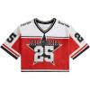image:imageGirls Jersey Shirts Number Graphic Tees Half Sleeve Hip Hop Y2k Crop Tops Football JerseyMulticolor Red