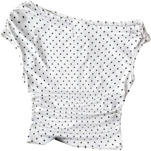 image:imageGirls Polka Dots Off The Shoulder T Shirts Cute Crop Tops Summer TopsBlack and White