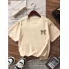 image:imageGirls 2 Pack Bow Leopard Graphic Tees Short Sleeve Preppy Summer Tops Aesthetic Baggy Tops TrendyMulticolor