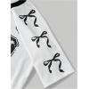 image:imageGirls 2 Piece Summer Outfits Number Print Y2k Football Jersey Shirts and Cargo Pants Baggy SetBlack and White