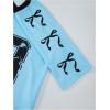 image:imageGirls 2 Piece Summer Outfits Number Print Y2k Football Jersey Shirts and Cargo Pants Baggy SetBlue