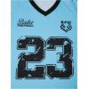image:imageGirls 2 Piece Summer Outfits Number Print Y2k Football Jersey Shirts and Cargo Pants Baggy SetBlue
