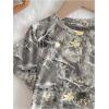 image:imageGirls 2 Piece Summer Outfits Short Sleeve Camo T Shirt and Mini Shorts Clothing Set TracksuitSolid Green
