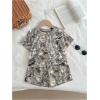 image:imageGirls 2 Piece Summer Outfits Short Sleeve Camo T Shirt and Mini Shorts Clothing Set TracksuitSolid Green