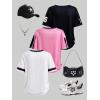 image:imageGirls 3 Pack Jersey Shirts Number Graphic Tees Hip Hop Y2k Tops Football Jersey StreetwearMulticolor