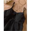 image:imageGirls Boho Bowknot Hollow Out Camisole Tops Spaghetti Strap V Neck Babydoll Crop TopBlack