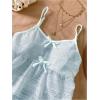 image:imageGirls Boho Bowknot Hollow Out Camisole Tops Spaghetti Strap V Neck Babydoll Crop TopLight Blue