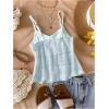 image:imageGirls Boho Bowknot Hollow Out Camisole Tops Spaghetti Strap V Neck Babydoll Crop TopLight Blue