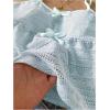 image:imageGirls Boho Bowknot Hollow Out Camisole Tops Spaghetti Strap V Neck Babydoll Crop TopLight Blue