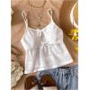 image:imageGirls Boho Bowknot Hollow Out Camisole Tops Spaghetti Strap V Neck Babydoll Crop TopWhite