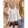image:imageGirls Boho Bowknot Hollow Out Camisole Tops Spaghetti Strap V Neck Babydoll Crop TopWhite
