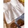 image:imageGirls Boho Bowknot Hollow Out Camisole Tops Spaghetti Strap V Neck Babydoll Crop TopWhite