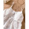 image:imageGirls Boho Bowknot Hollow Out Camisole Tops Spaghetti Strap V Neck Babydoll Crop TopWhite